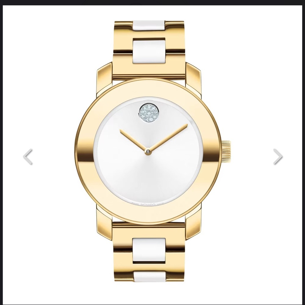 Movado Gold and White Women's Watch